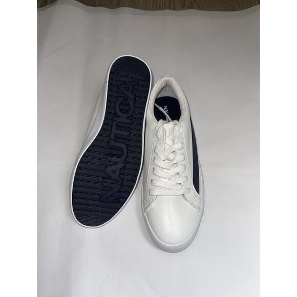 Nautica Endesha Sz 8.5 Low Top Sneakers Shoe White Navy Women’s Fashion‎ NEW - Picture 10 of 10